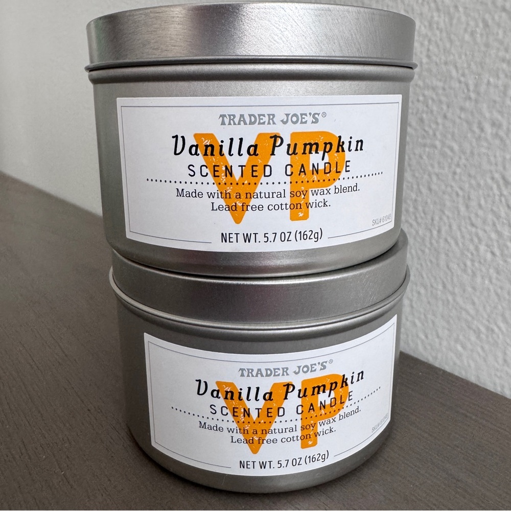 2 Pack - Trader Joe’s Vanilla Pumpkin Candle - New